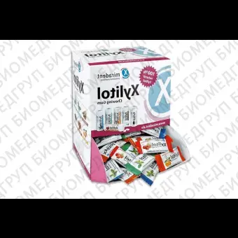 Жевательная резинка с ксилитом Xylitol Chewing Gum 200 x 2 шт, пакет детский, клубникаяблоко