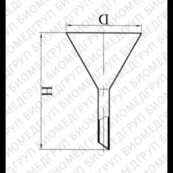 Воронка лабораторная, стекло, d 100 мм, h 200 мм, Россия, 2127