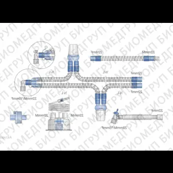 Контур дыхательный для ИВЛ гладкоствольный ?15 мм 150 см с влагосборником  Mederen