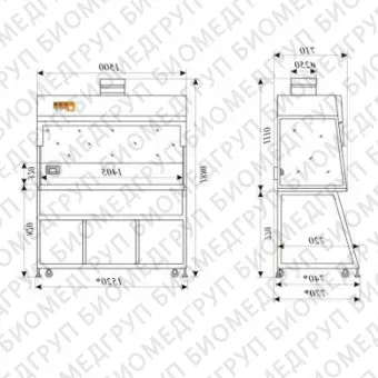 Вытяжной шкаф для лабораторий 1ЕE.00115.0