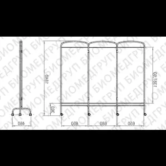 Складная медицинская ширма 10.BI.1214