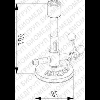 Горелка Бунзена газовая с откидным клапаном, пропан/бутан, Bochem, 7060