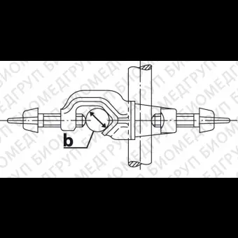 Узел крепежный, винт с накатанной головкой M8, d 16,5, угол 90, резьба 8, алюминий, Bochem, 5332