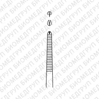 BD661R  пинцет хирургический по Mc Indoe, зубчики 1х2, длина 150 мм