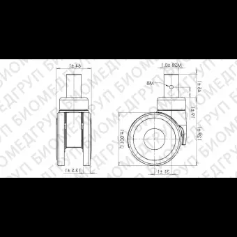 Колесо для больничной кровати T08PUP100D04B