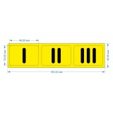Тактильные предупреждающие наклейки на поручни (I, II, III) 40х160, Желтые